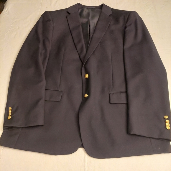 Giorgio Fiorelli Navy Blue Super Fine Sports Coat 2 Button Jacket Size 46 R - Picture 3 of 14